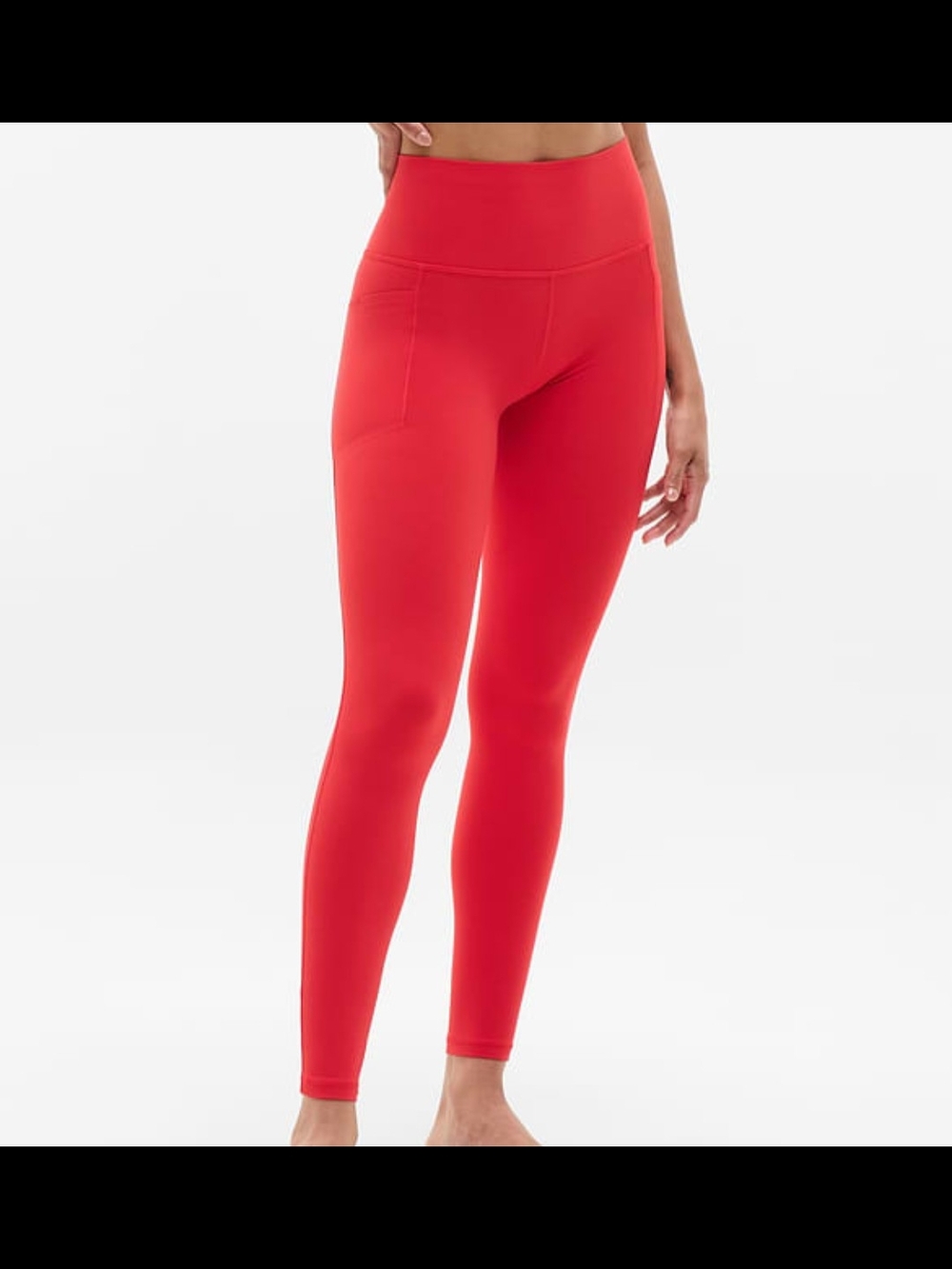 Athleta High-Rise Salutation Stash Tight Red Leggings